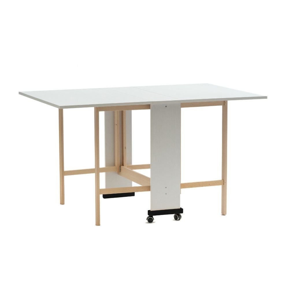 Tavolo salvaspazio Trio pieghevole 140x90x78 cm colore bianco frassinato