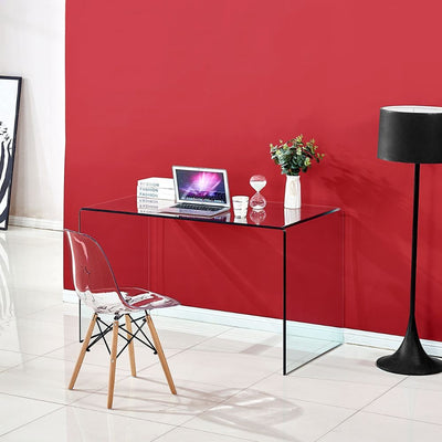 Tavolo scrivania Tamerice in vetro temperato 125x70x75 cm.