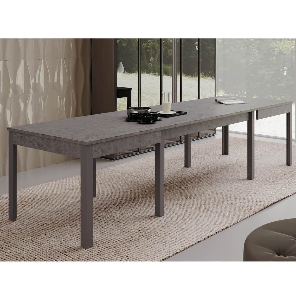 Tavolo Super4 160x90 allungabile a 320 cm cemento