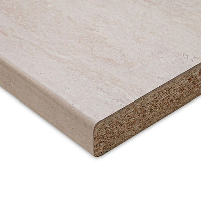 Top bordato per cucina forato verso sinistro travertino 180x60x3.8 cm