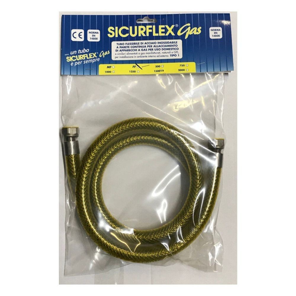 Tubo gas e gpl X10134 da 2 mt acciaio inox ff ½