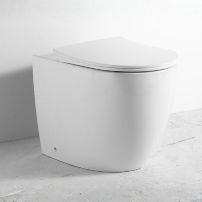 WC filo muro FT53A a pavimento in ceramica 52.5x37x41H cm. bianco