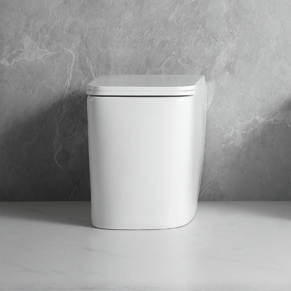 WC filo muro FT54D a pavimento in ceramica bianco 54x36x42H cm.