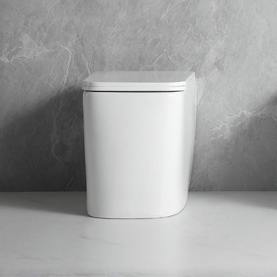 WC filo muro FT54D a pavimento in ceramica bianco 54x36x42H cm.